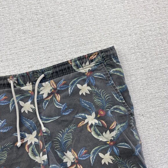 Topman Shorts Mens 32 Blue Floral Tropical AOP Drawstring Beach Surf Summer - Picture 3 of 8